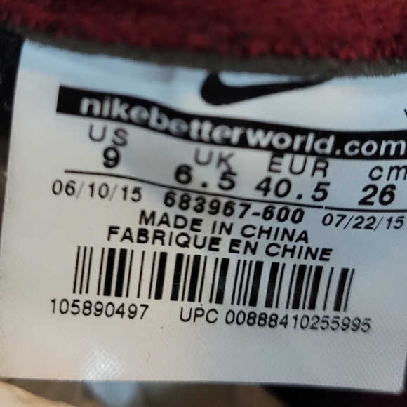 EUC Women's NIKE Internationalist Running Shoes Red 683967-600 Lace Up Mid Top 9 - Picture 7 of 9